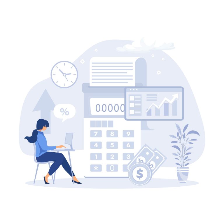 Characters manage finances. managing financial income, consulting with accountant. flat vector modern illustration